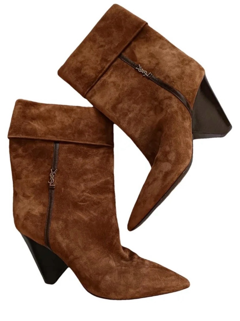 Saint Laurent Brown Niki 85 Suede Ankle Boots size 391/2